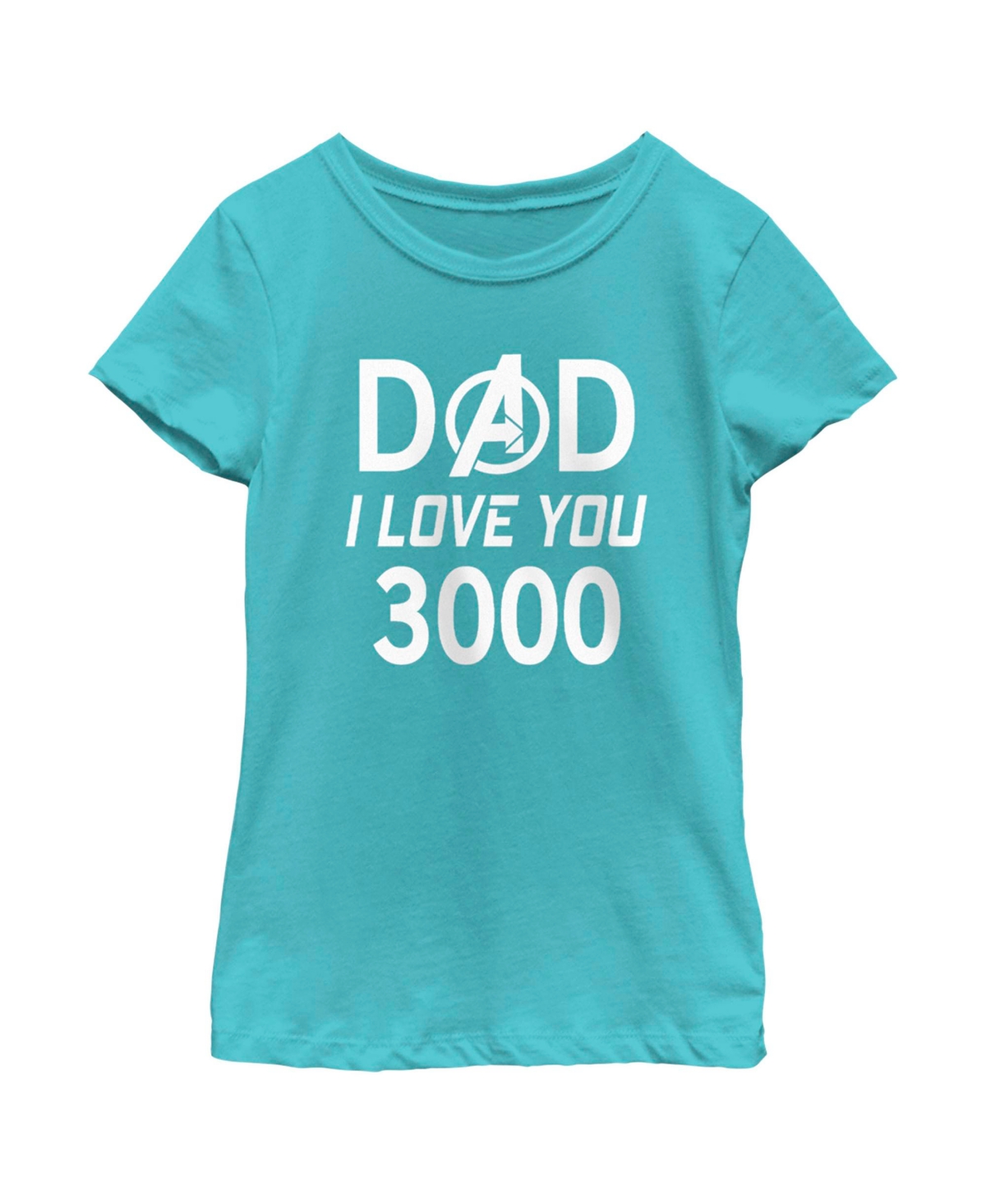 Marvel Girl's  Father's Day I Love You 3000 Child T-shirt In Tahiti Blue