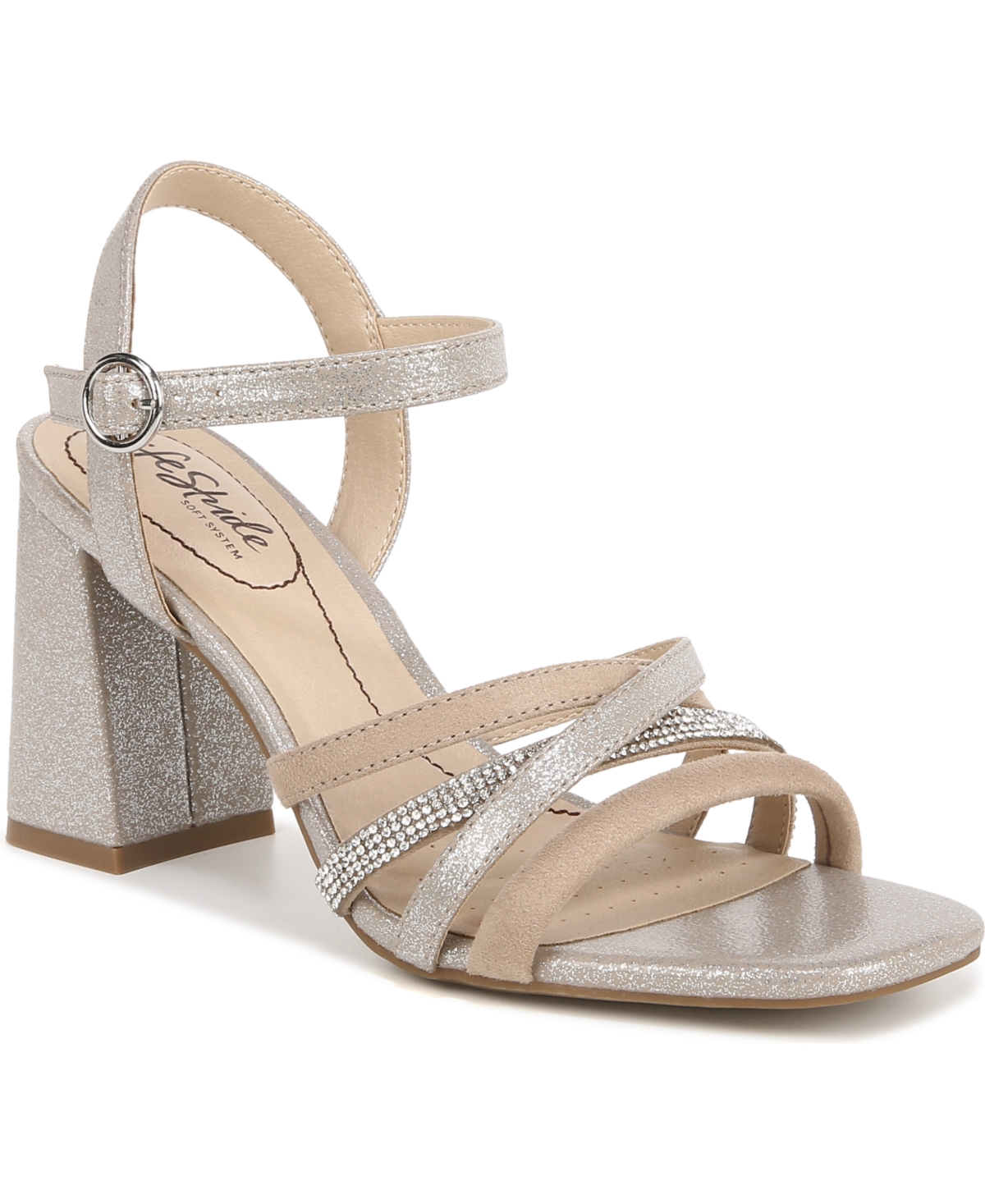 Lifestride Belle Dress Sandals In Champagne Fabric