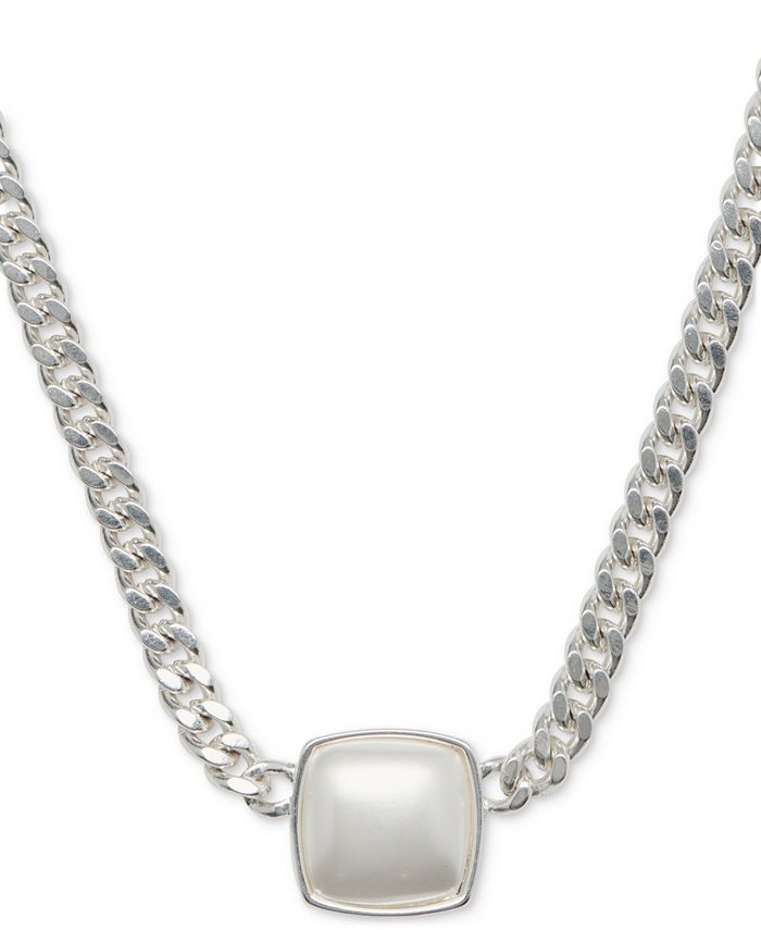 Lucky Brand Silver-Tone Imitation Pearl 16-3/4
