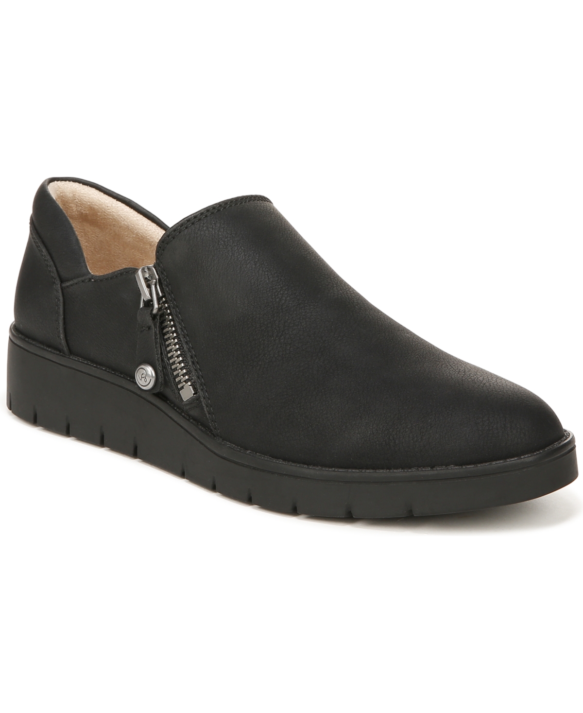 Shop Lifestride Odyssey Slip Ons In Black Faux Leather