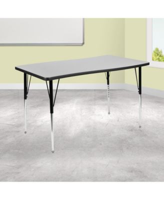 28"W X 47.5"L Rectangle Wave Flexible Collaborative Adjustable Height Activity Table
