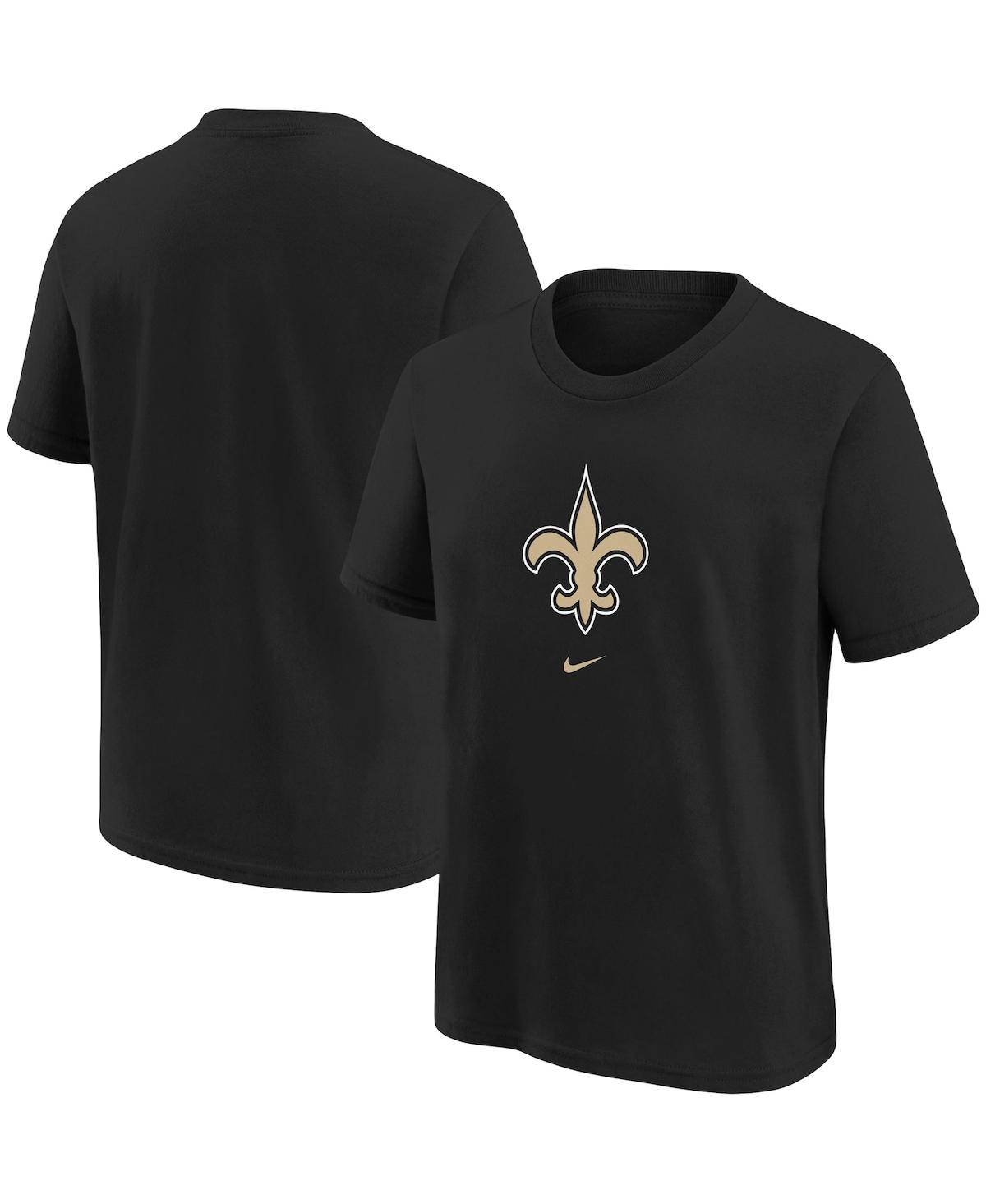Nike Kids' Big Boys And Girls  Black New Orleans Saints Logo T-shirt