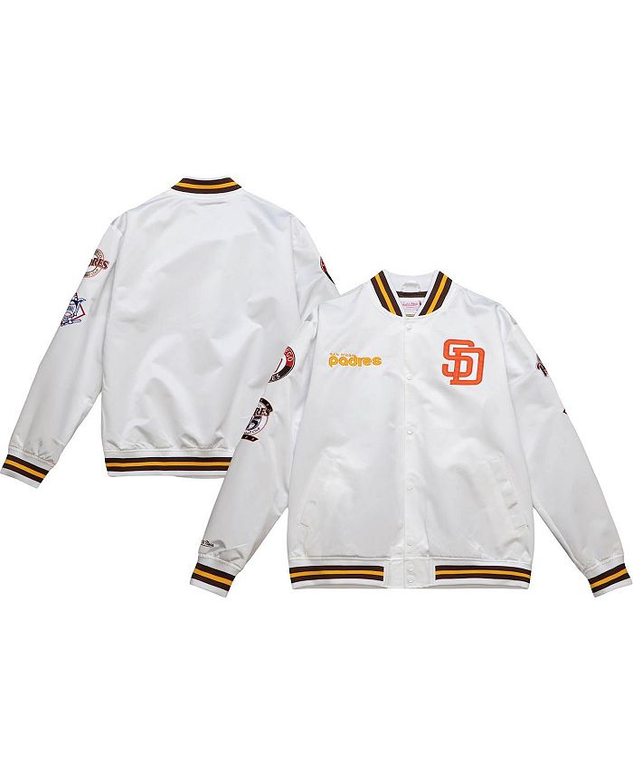 Mitchell & Ness Men's White San Diego Padres City Collection Satin  Full-Snap Varsity Jacket - Macy's