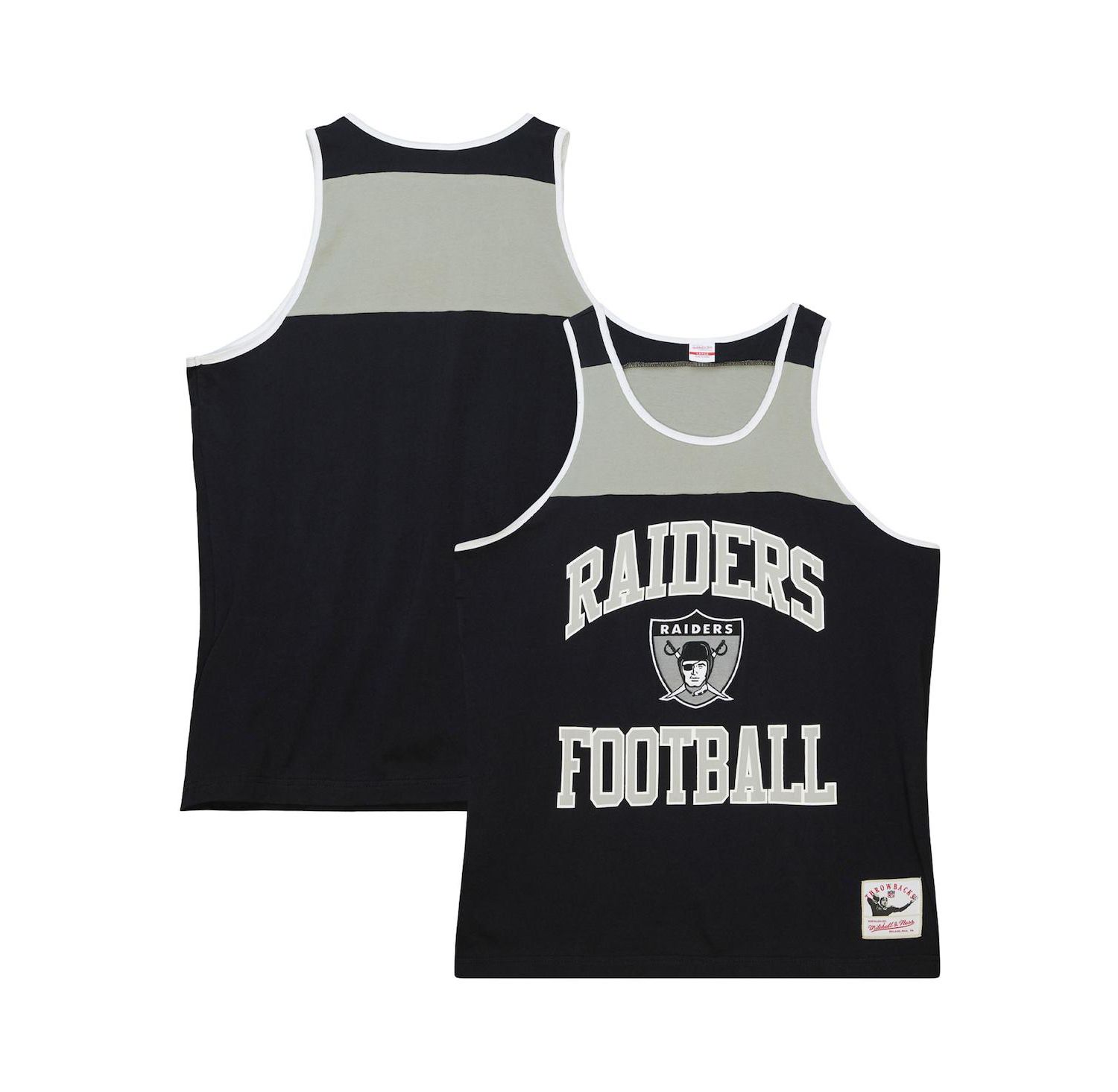 Men's Black, Silver Las Vegas Raiders Heritage Colorblock Tank Top