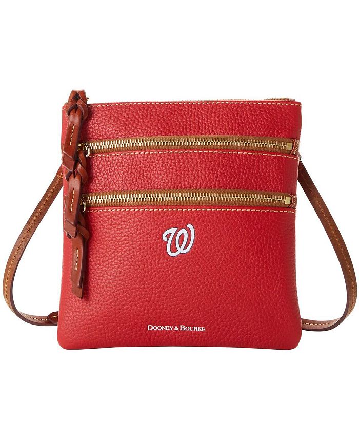 Dooney & Bourke Women's Washington Nationals Pebble Triple-Zip Core Crossbody Purse