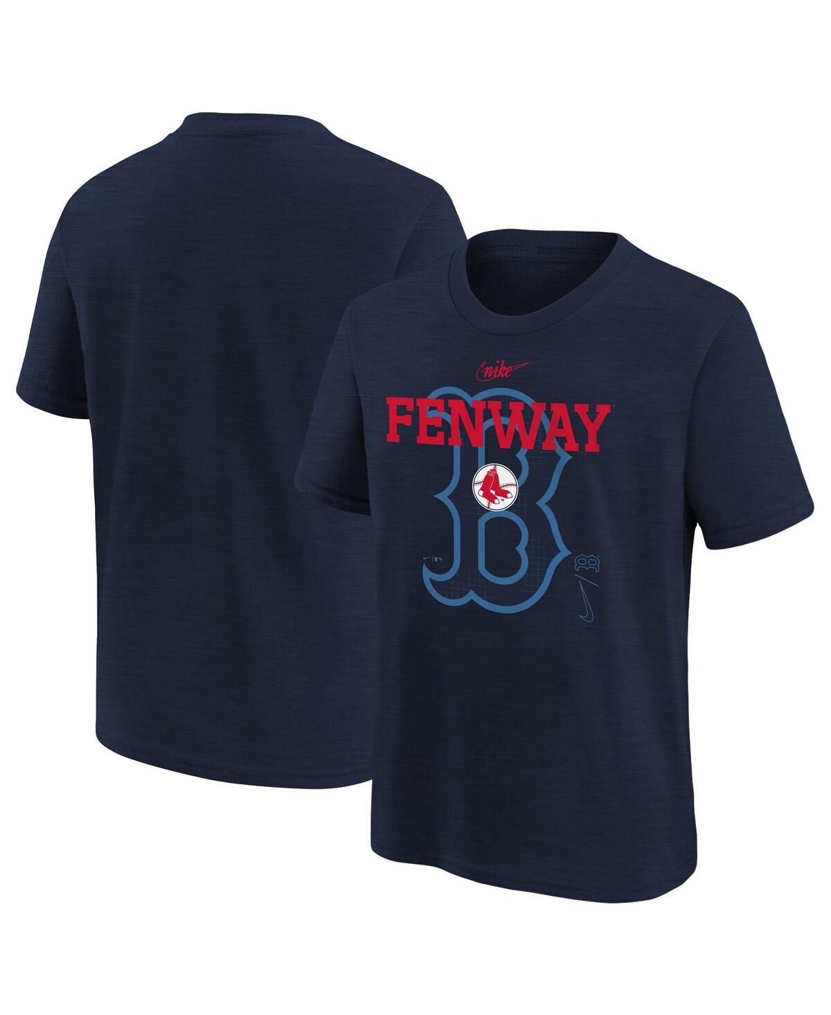 Nike Kids' Big Boys And Girls  Navy Boston Red Sox Rewind Retro Tri-blend T-shirt