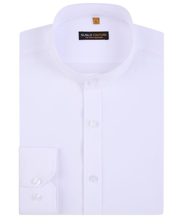 Button Up No Collar Shirt Dress Shirts Short Sleeve No Collar Button Up  COLLARLESS SHORT