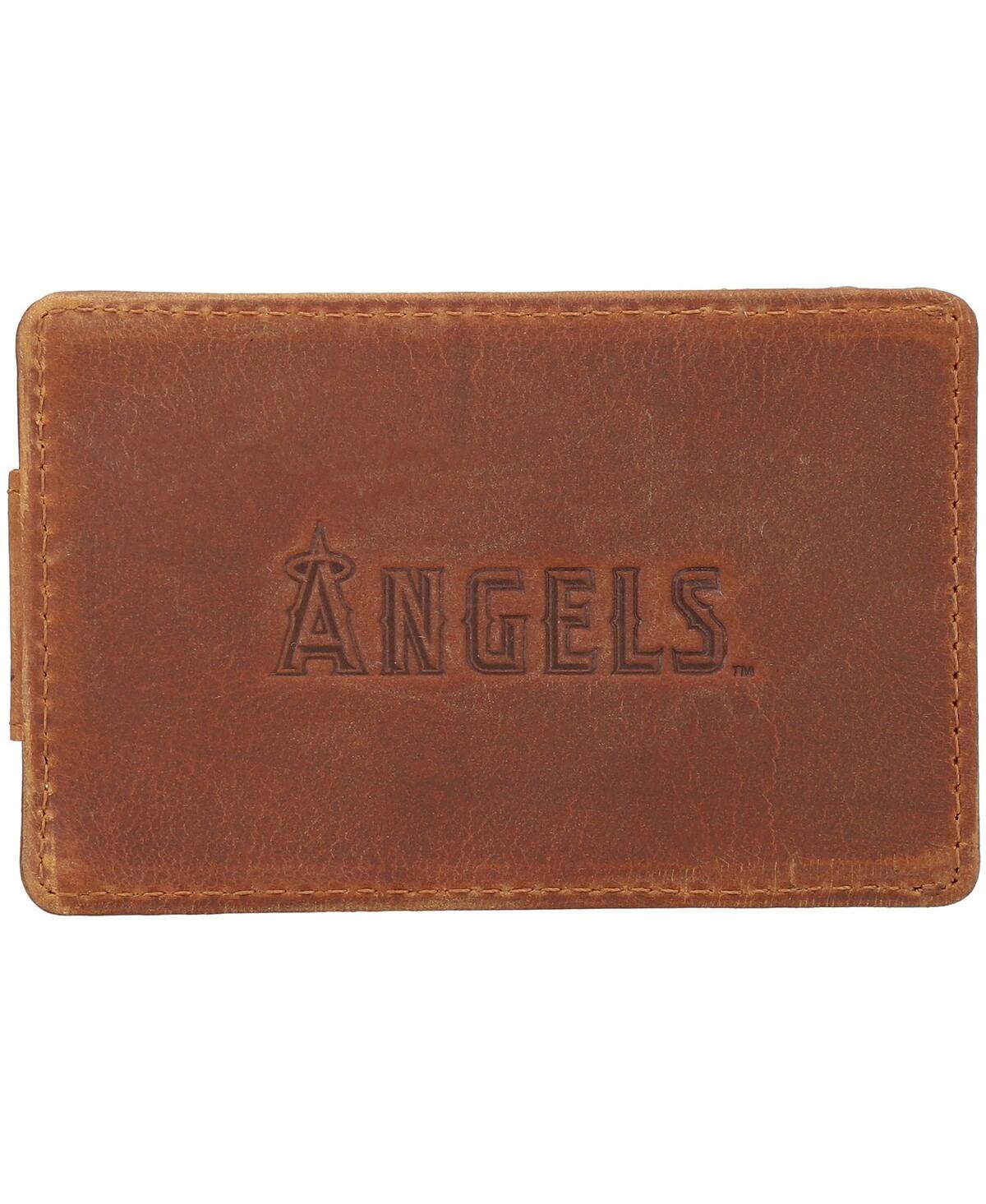 Shop Baseballism Men's  Los Angeles Angels Money Clip Wallet In Brown