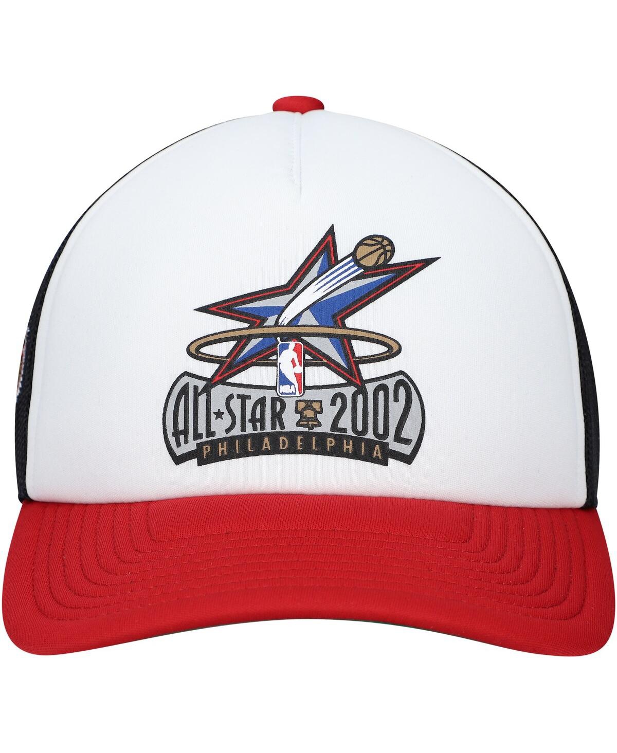 Men's Mitchell & NessPhiladelphia 76ers Hardwood Classics Party Time Trucker Snapback Hat - White