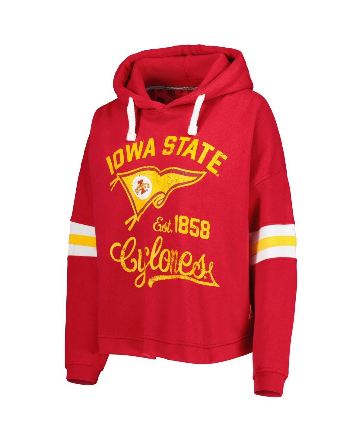 PRESSBOX WOMEN'S PRESSBOX CARDINAL IOWA STATE CYCLONES SUPER PENNANT PULLOVER HOODIE 