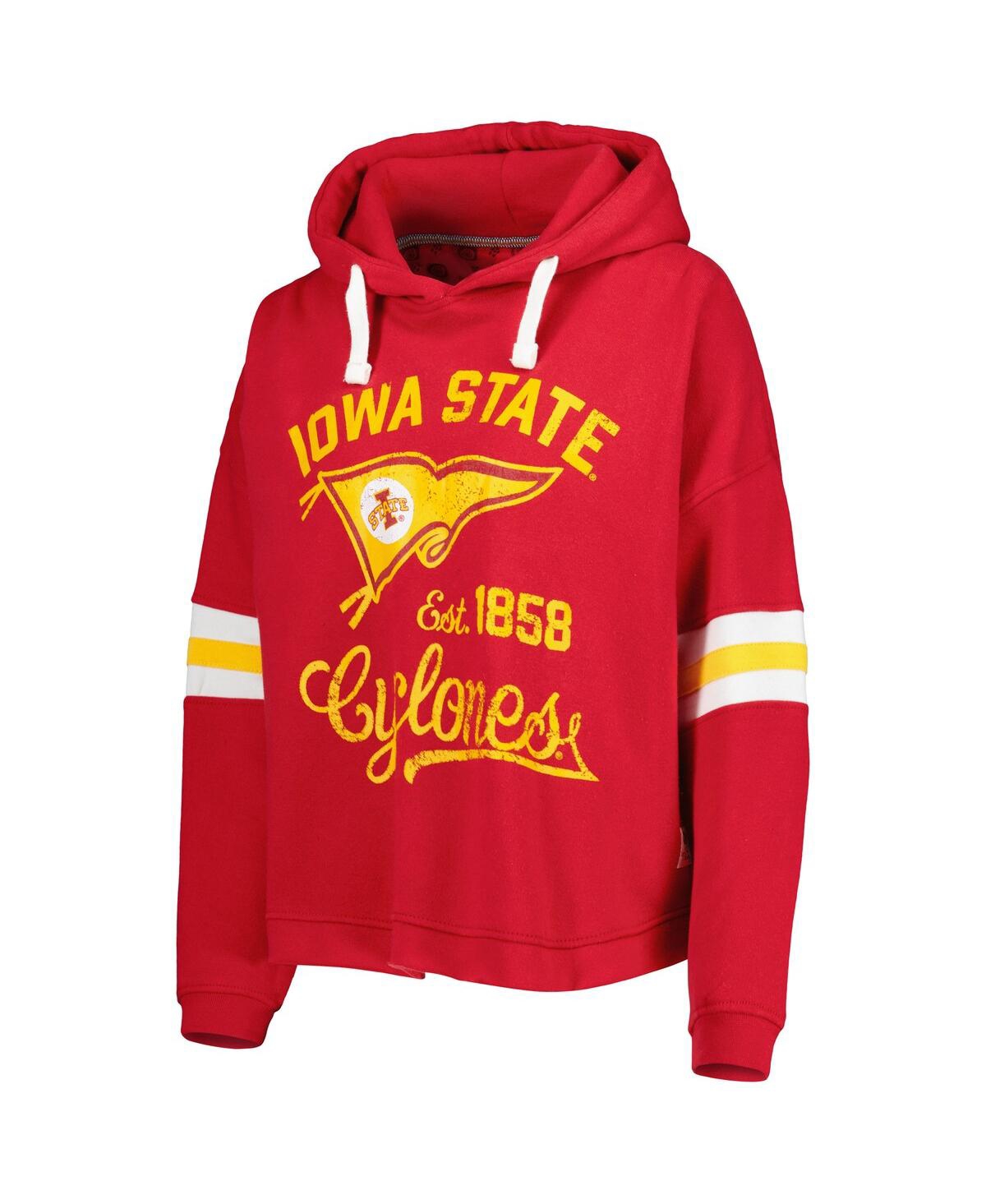 Shop Pressbox Women's  Cardinal Iowa State Cyclones Super Pennant Pullover Hoodie