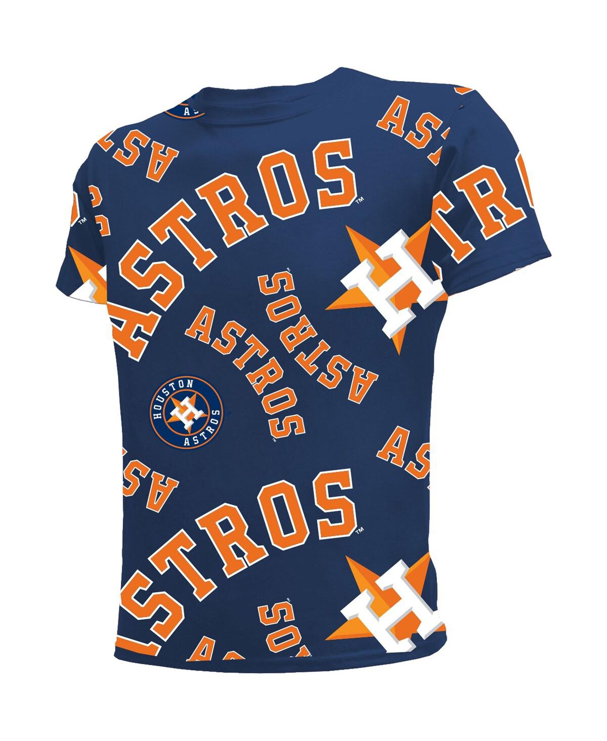 Shop Stitches Big Boys And Girls  Navy Houston Astros Allover Team T-shirt