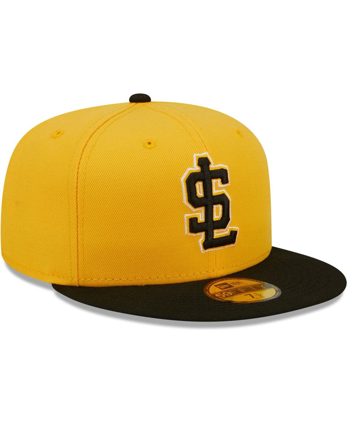 Shop New Era Men's  Gold Salt Lake Bees Authentic Collection 59fifty Fitted Hat