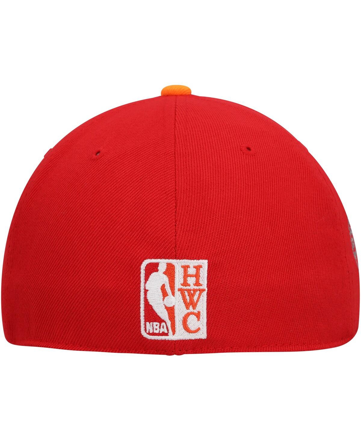 Men's Mitchell & Ness Orange Miami Heat Hardwood Classics Team Side Fitted Hat - Orange