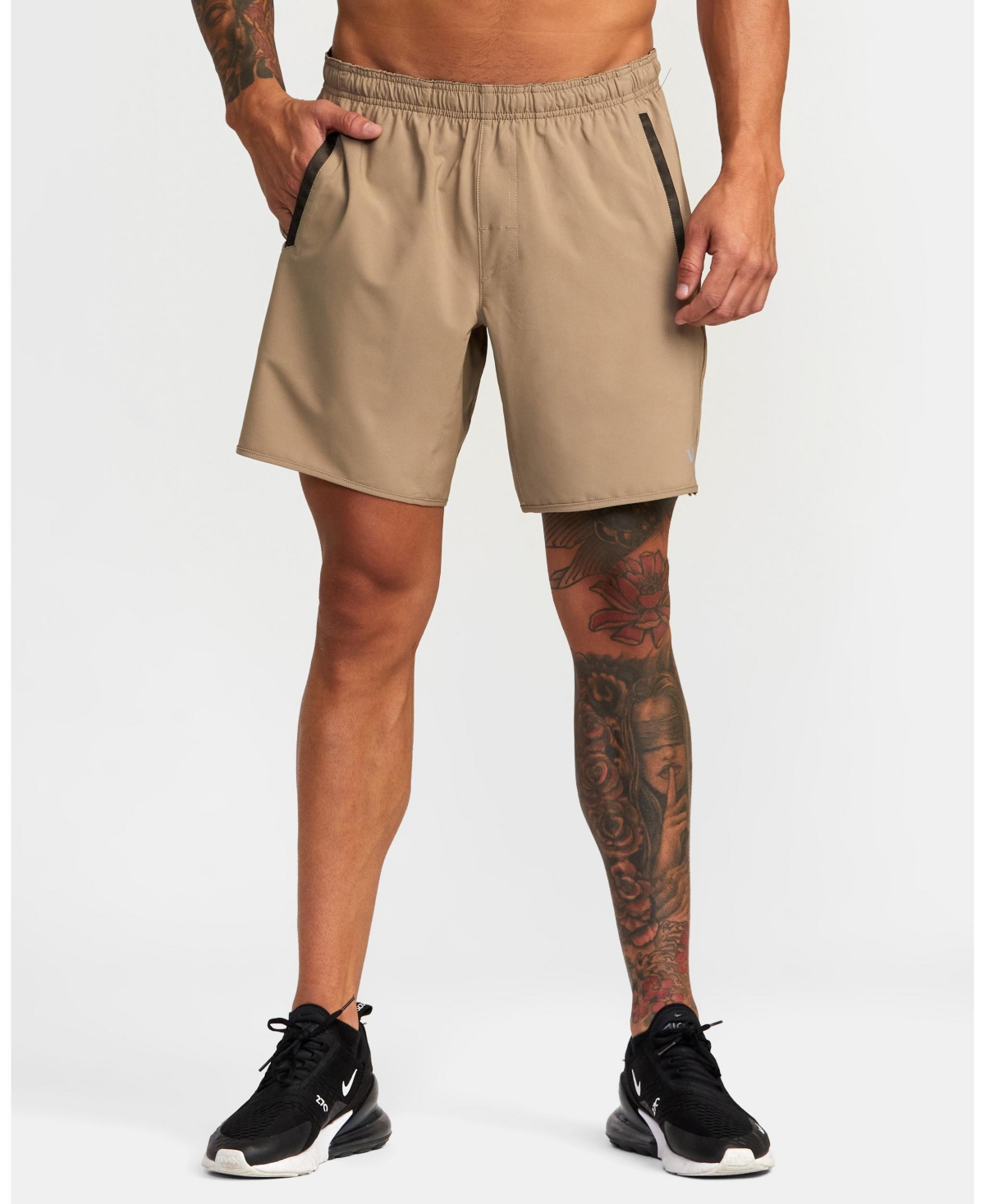 Shop Rvca Men's Yogger Stretch 17" Shorts In Dark Khaki