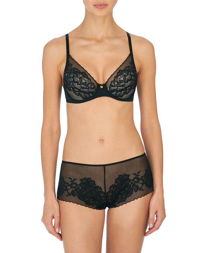 Natori, Intimates & Sleepwear, Natori Lightly Lined Nude And Black Floral Lace  Bra With Underwire 32c