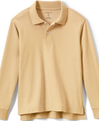 Girls Long Sleeve Interlock Polo Shirt