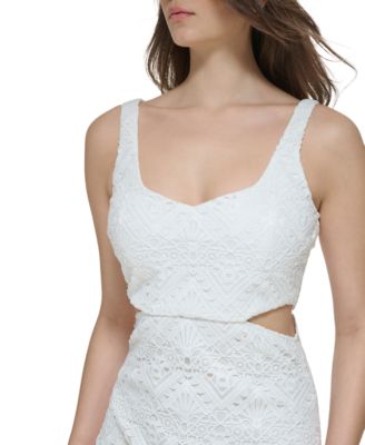 Guess Sheath With Zip Up Neck Dress Vestido De Cóctel Mujer