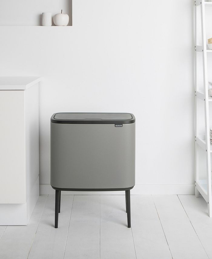 Brabantia Bo Touch Top Multi Compartment Trash Can, 3 x 3 Gallon, 3 x