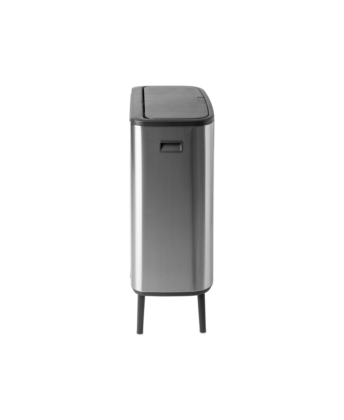 Shop Brabantia Bo Touch Top Hi Dual Compartment Trash Can, 2 X 8 Gallon, 2 X 30 Liter In Matte Steel Fingerprint Proof
