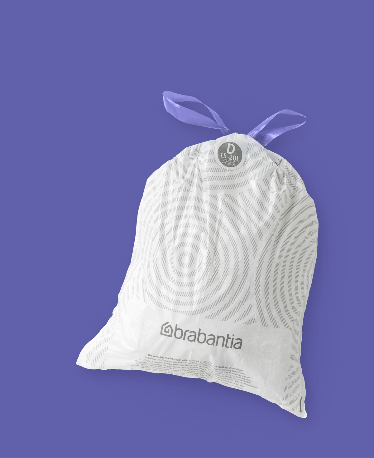 Shop Brabantia Perfectfit Trash Bags, Code D, 4-5.3 Gallon, 15-20 Liter, 120 Trash Bags In White