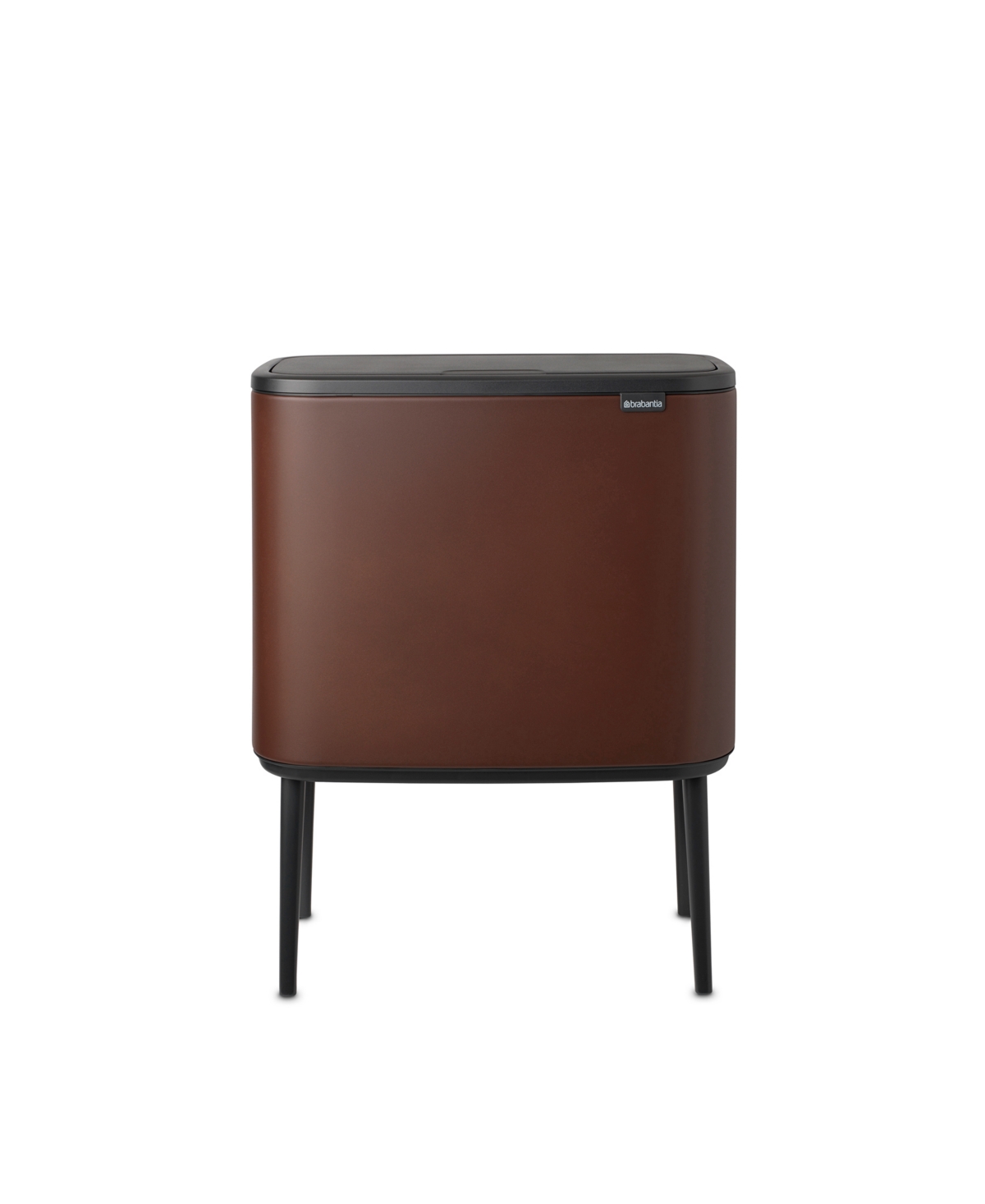 Bo Touch Top Dual Compartment Trash Can, 3 plus 6 Gallon, 11 plus 23 Liter - Mineral Cosy Brown