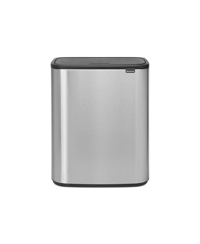 Brabantia Bo Touch Top Dual Compartment Trash Can, 2 x 8 Gallon, 2 x 30