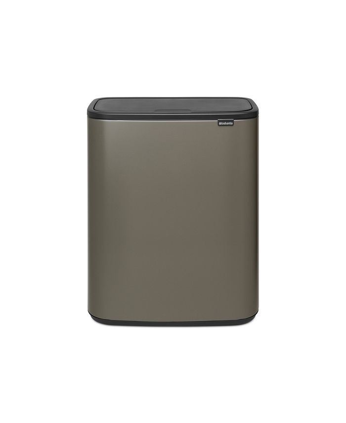 Brabantia Bo Touch Top Dual Compartment Recycling Trash Can, 2 x 8