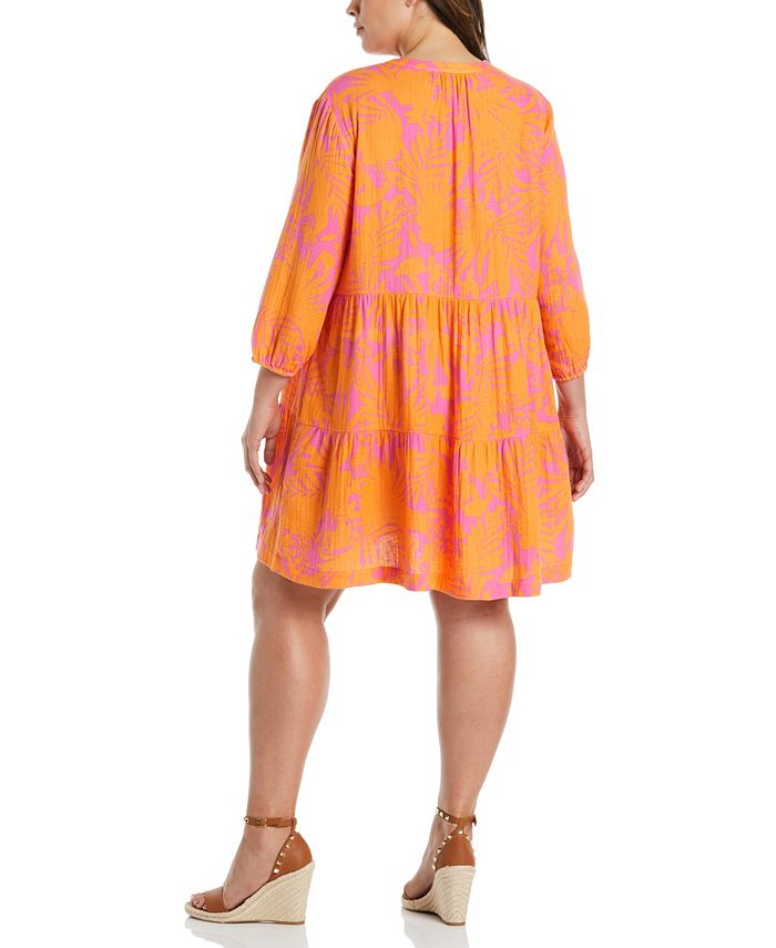 ELLA Rafaella Plus Size 3/4 Sleeve Tiered Dress & Reviews Dresses