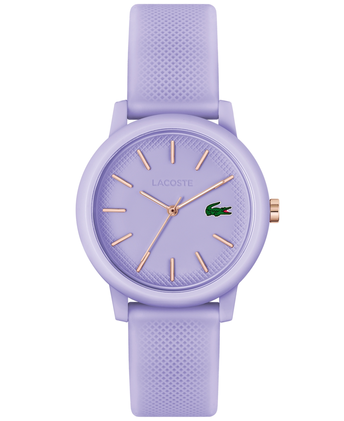 Lacoste Unisex L.12.12 Lavender Silicone Strap Watch 36mm In Mauve