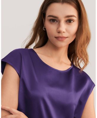 Women's Basic Cap Sleeves Silk Tee