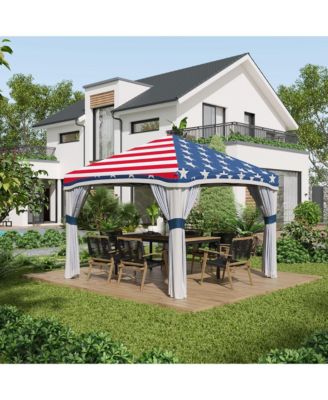 10' x 10' Pop Up Canopy Foldable Party Tent with Nettings, Multi