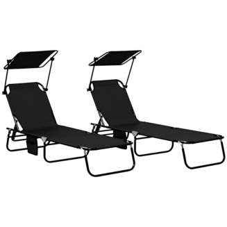3-in-1 Folding Chaise Lounge Chair With Side Table – 5-Position Recliner, Breathable, 400lb Capacity, For Pool Beach Patio
