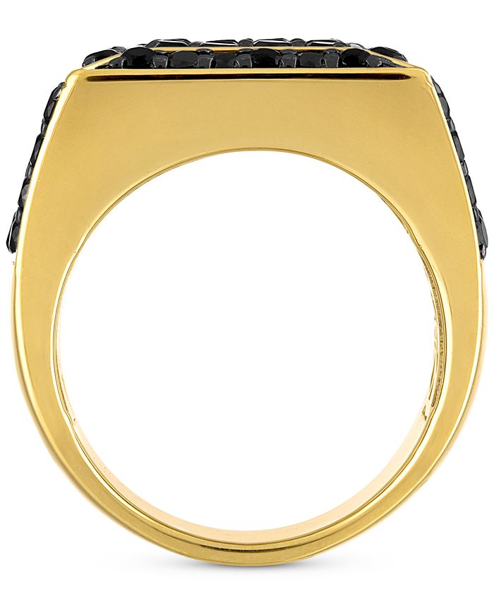 Esquire Men's Jewelry Black Spinel Square Cluster Ring (4 ct. t.w.) in