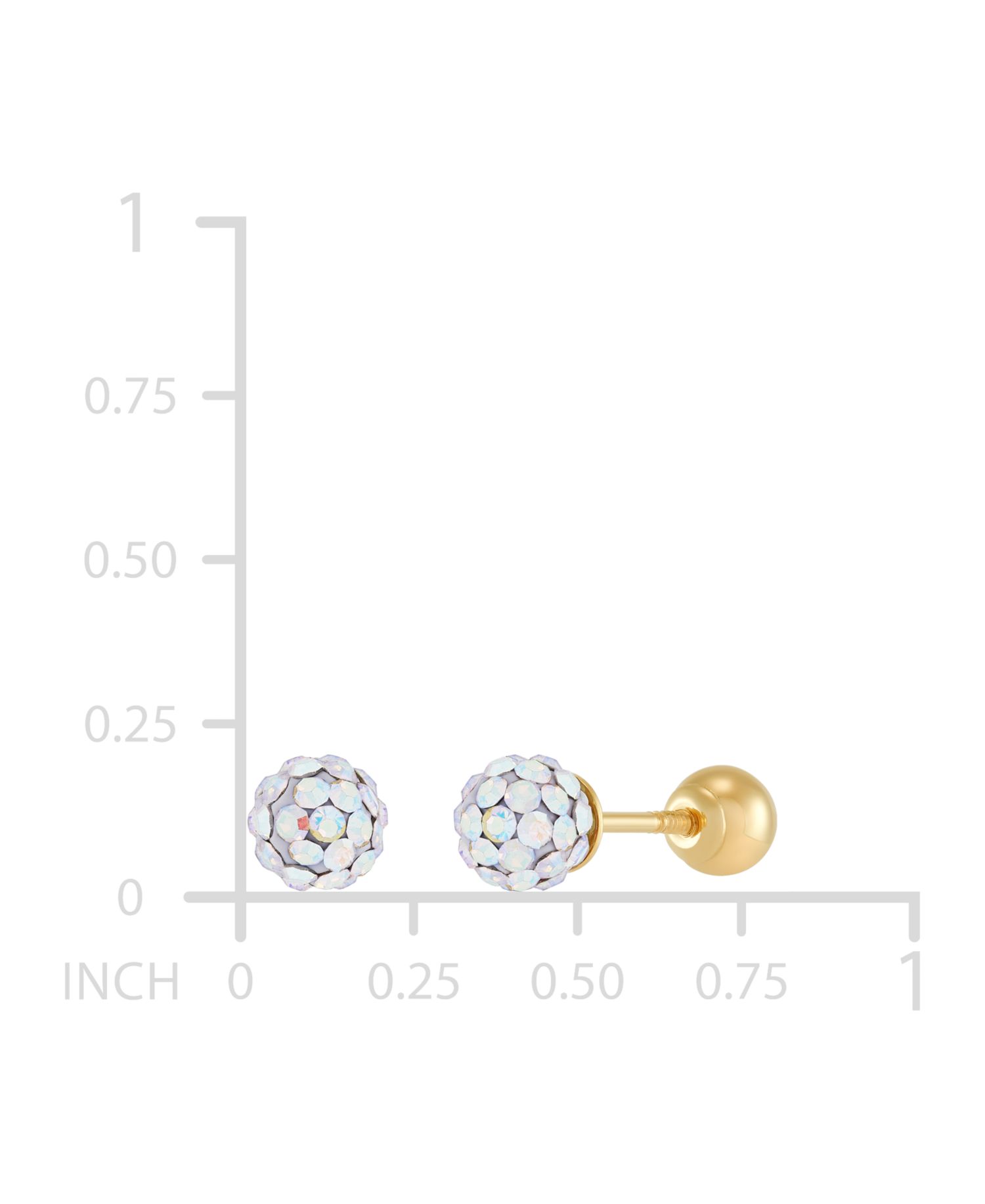 Children's 2-Pc Set Multicolor Crystal Reversible Stud & Dangle Hoop Earrings in 14k Gold