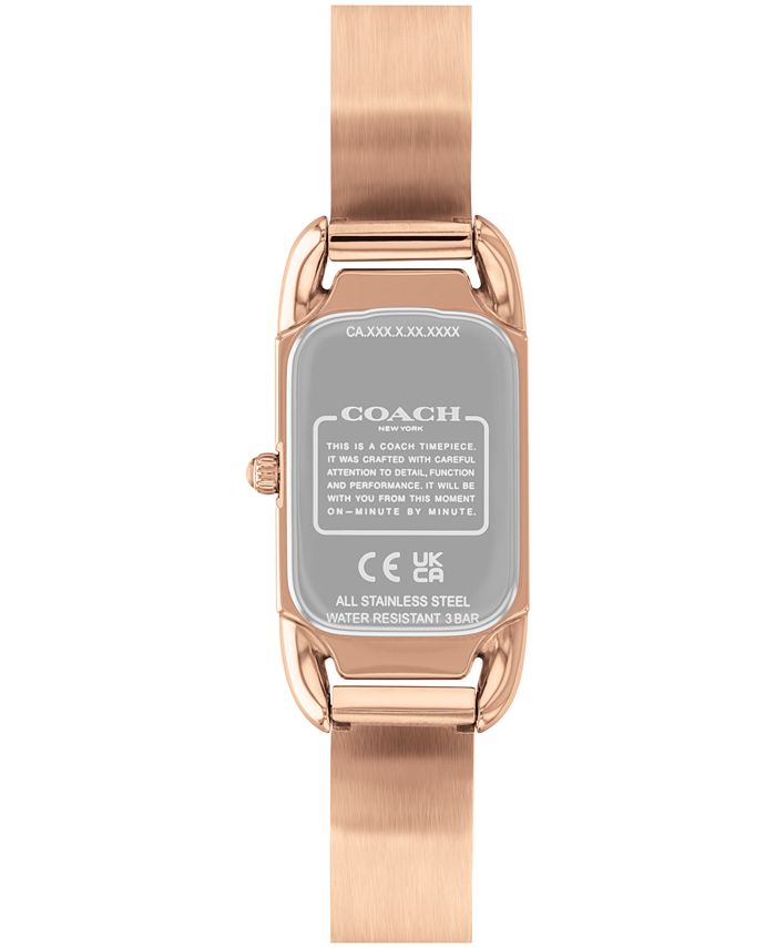 COACH Women's Cadie Signature C Rose Gold-Tone Stainless Steel Bangle ...