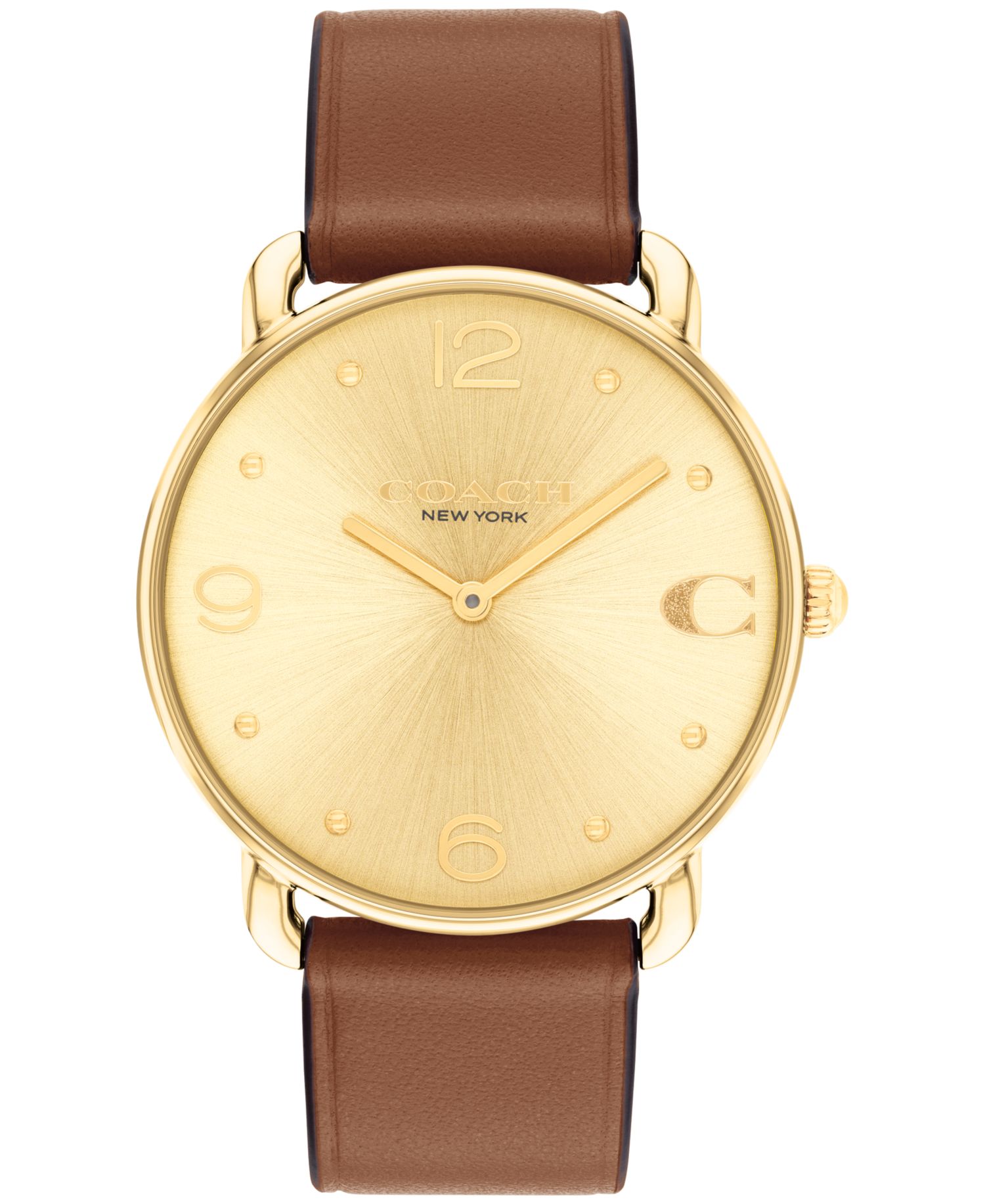 Unisex Elliot Saddle Leather Strap Watch, 36mm