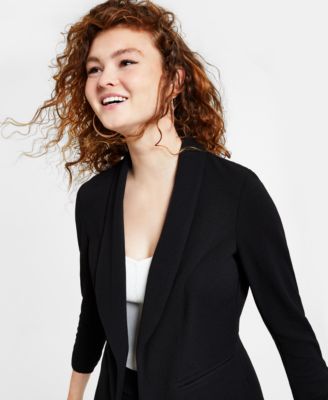 Women's Ruched 3/4-Sleeve Knit Blazer, Created for Macy's 