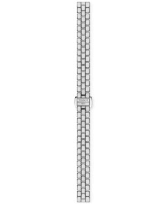 Women's Swiss Lovely Square Diamond Accent Stainless Steel Bracelet Watch 20mm