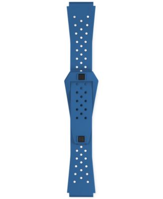Men's Swiss Automatic Sideral S Blue Perforated Rubber Strap Watch 41mm