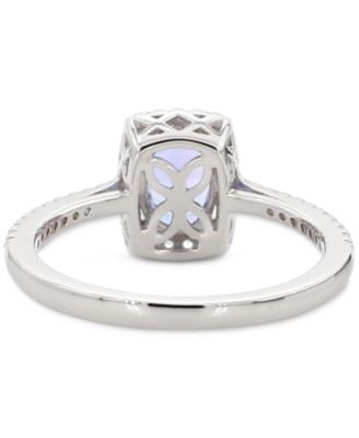 Aquamarine (1-1/4 ct. t.w.) & White Topaz (1/5 ct. t.w.) Halo Ring in Gold-Plated Sterling Silver (Also in Tanzanite & Morganite)