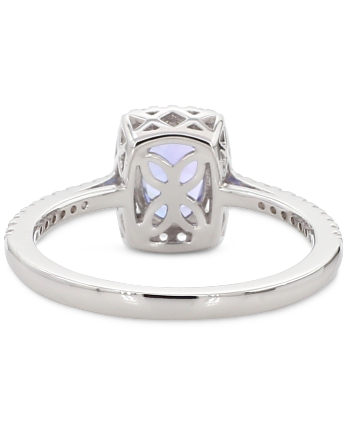 Aquamarine (1-1/4 ct. t.w.) & White Topaz (1/5 ct. t.w.) Halo Ring in Gold-Plated Sterling Silver (Also & Morganite) - Tanzanite