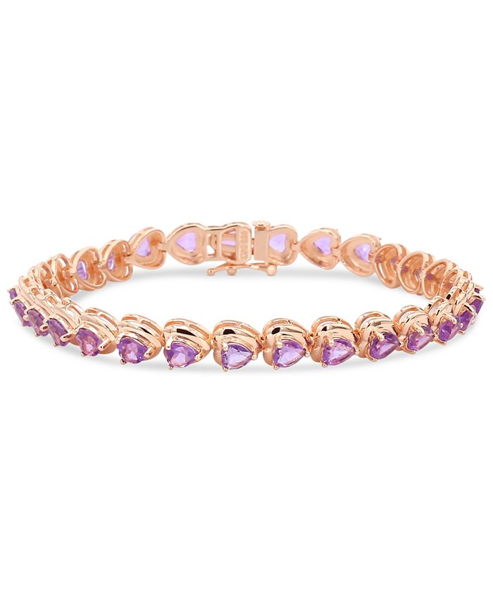 Macy s Amethyst Heart Link Bracelet 5 3 4 ct. t.w. in Rose Gold