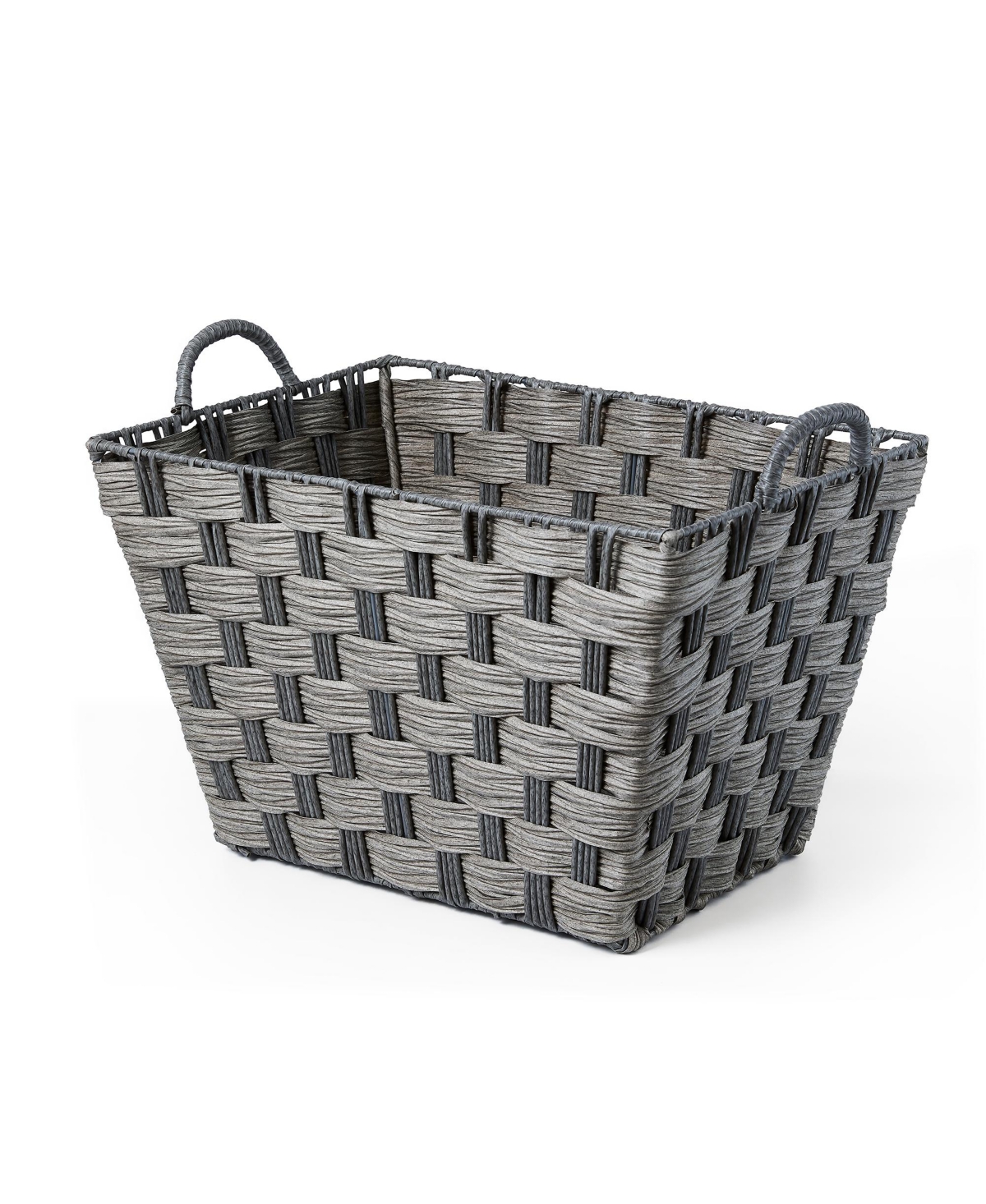 Baum 3 Piece Rectangular Faux Wicker Storage Bin Set in Combo Weave with Cut Out Handles