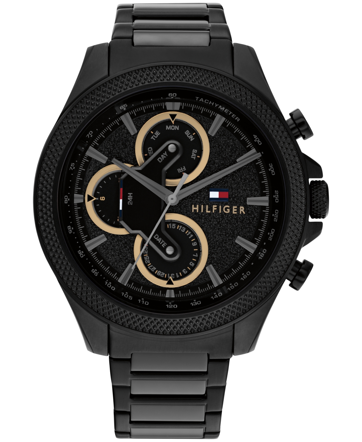 Tommy Hilfiger Men's Multifunction Black Stainless Steel Watch 46mm
