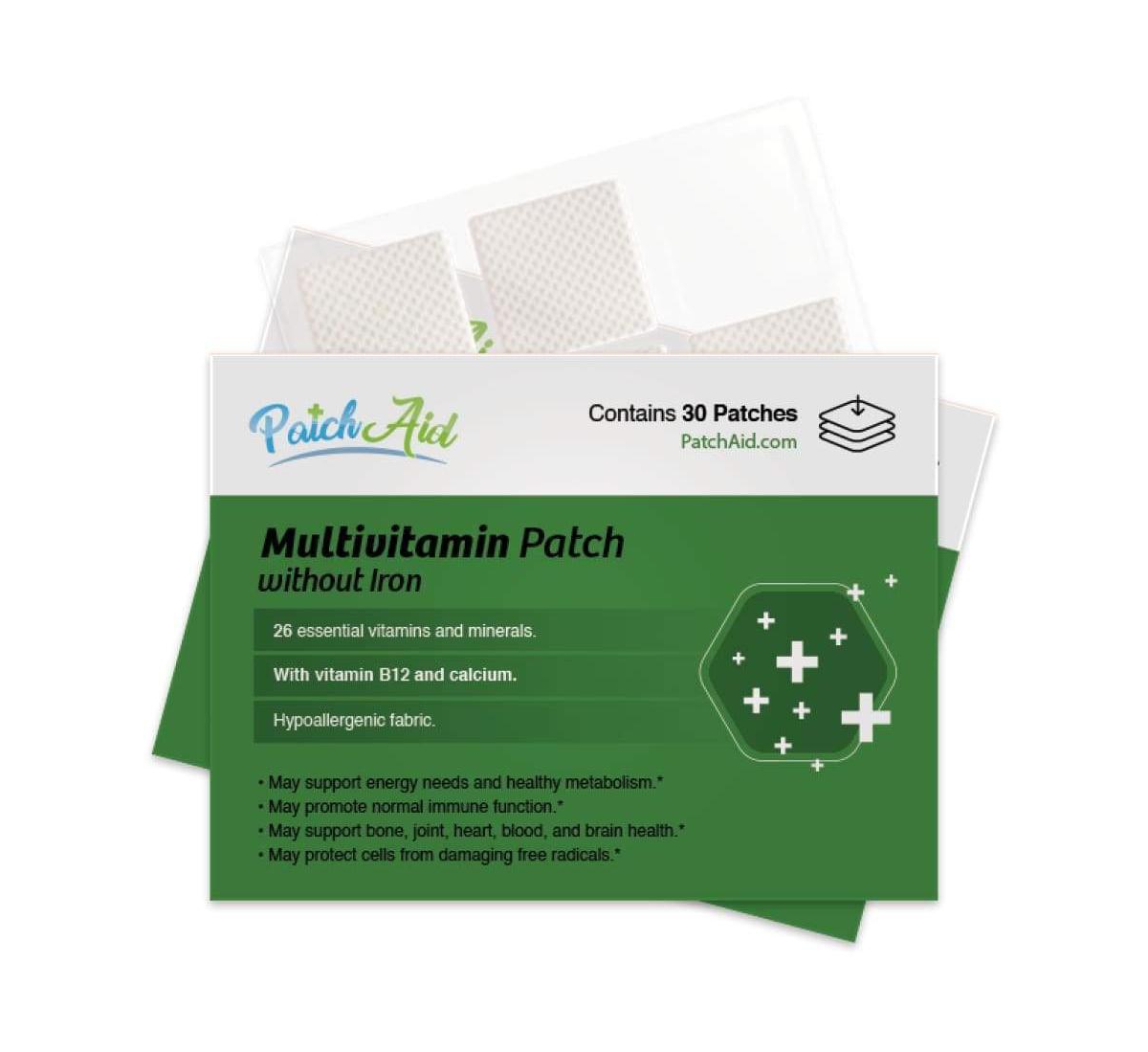 MultiVitamin Plus Topical Patch without Iron by PatchAid (30-Day Supply) - White
