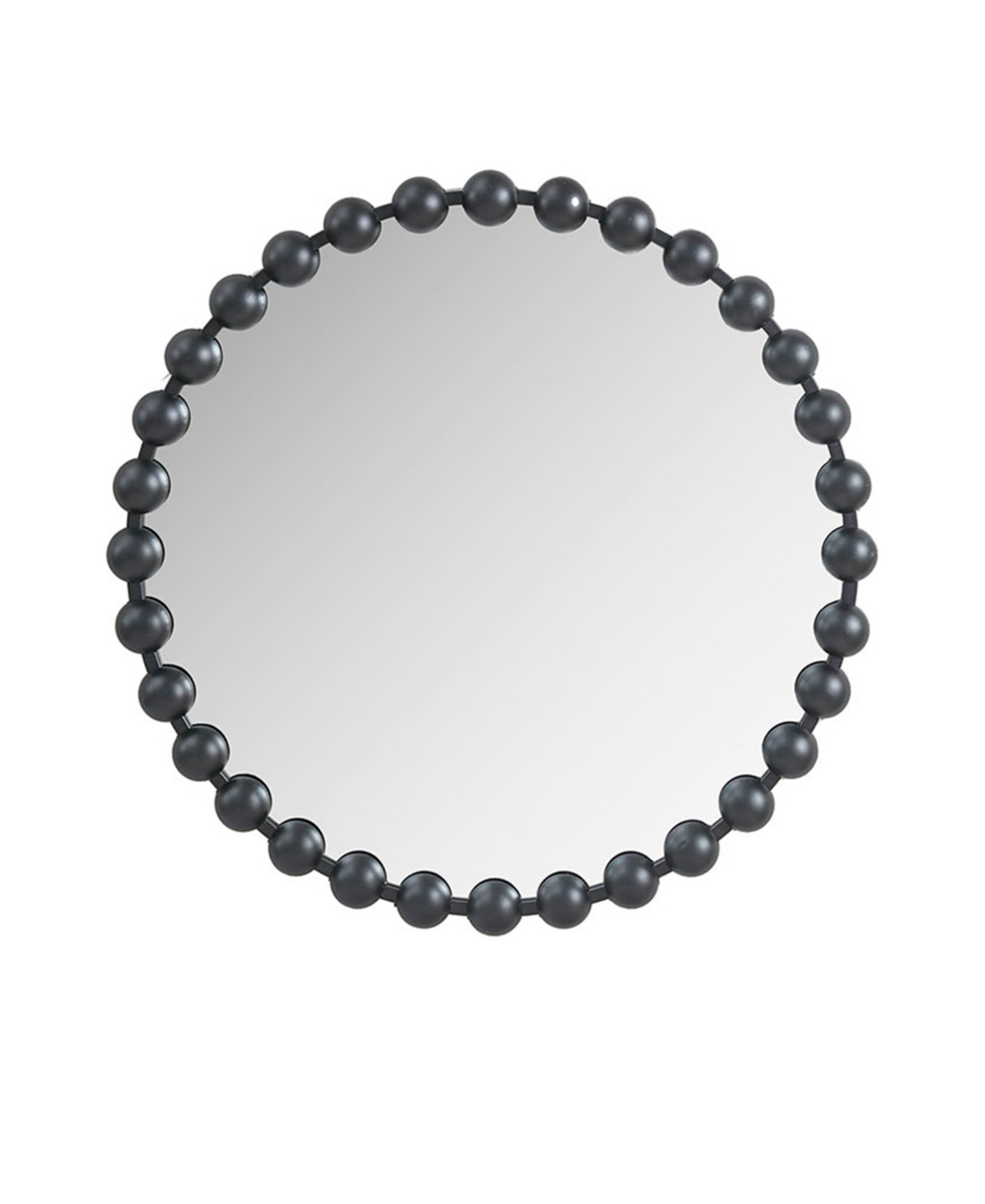 Madison Park Signature Marlowe Beaded Round Wall Mirror In Black
