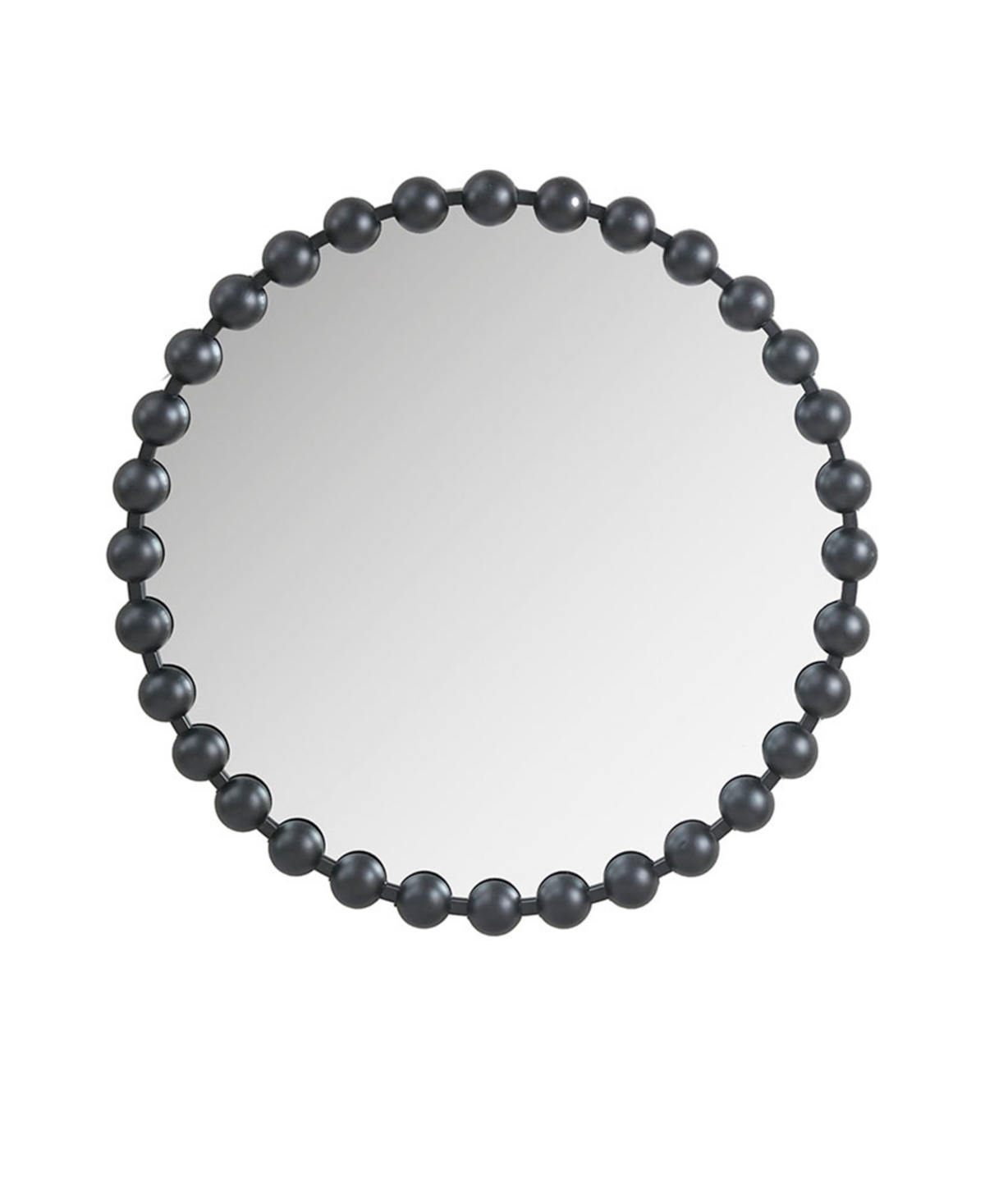 Marlowe Beaded Round Wall Mirror - Black