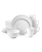 Stone Lain Sophie 16-Piece Dinnerware Set Stoneware, Service for 4, White and Black