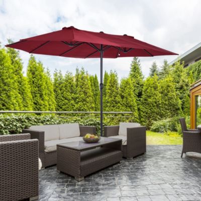 Extra Large 15ft Patio Umbrella, Wine